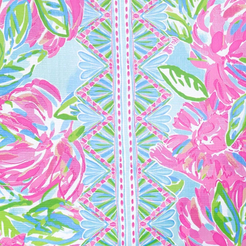 Lilly Pulitzer Pink/Green Market Shopper Bag, Reusable Grocery Tote with Comfortable Shoulder Straps, Totally Blossom - Image 3